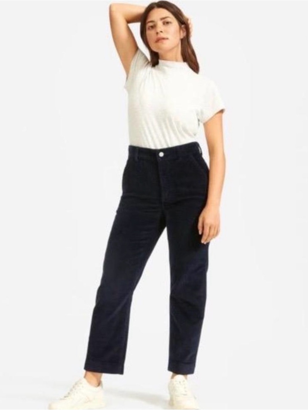 Everlane Straight Leg Corduroy Pants in Dark Navy in Size 4